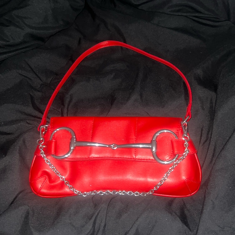 Red bag with silver details